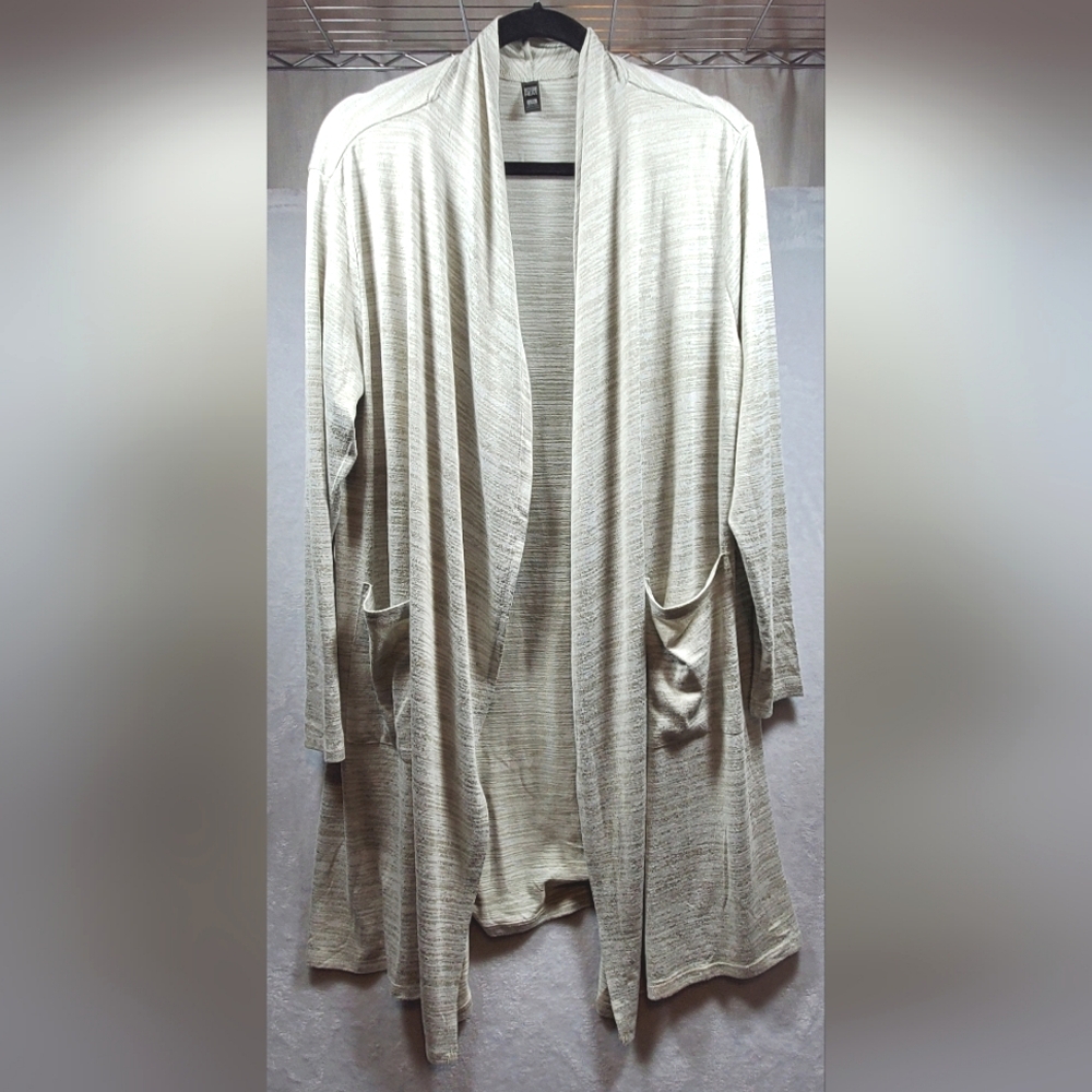 32 Degrees Womens Long Knit Duster Open Front Heather Gray Size L/XL